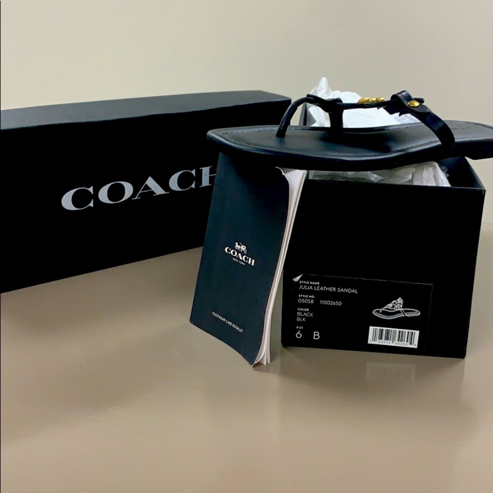 Size 6 Coach Julia leather Sandal
